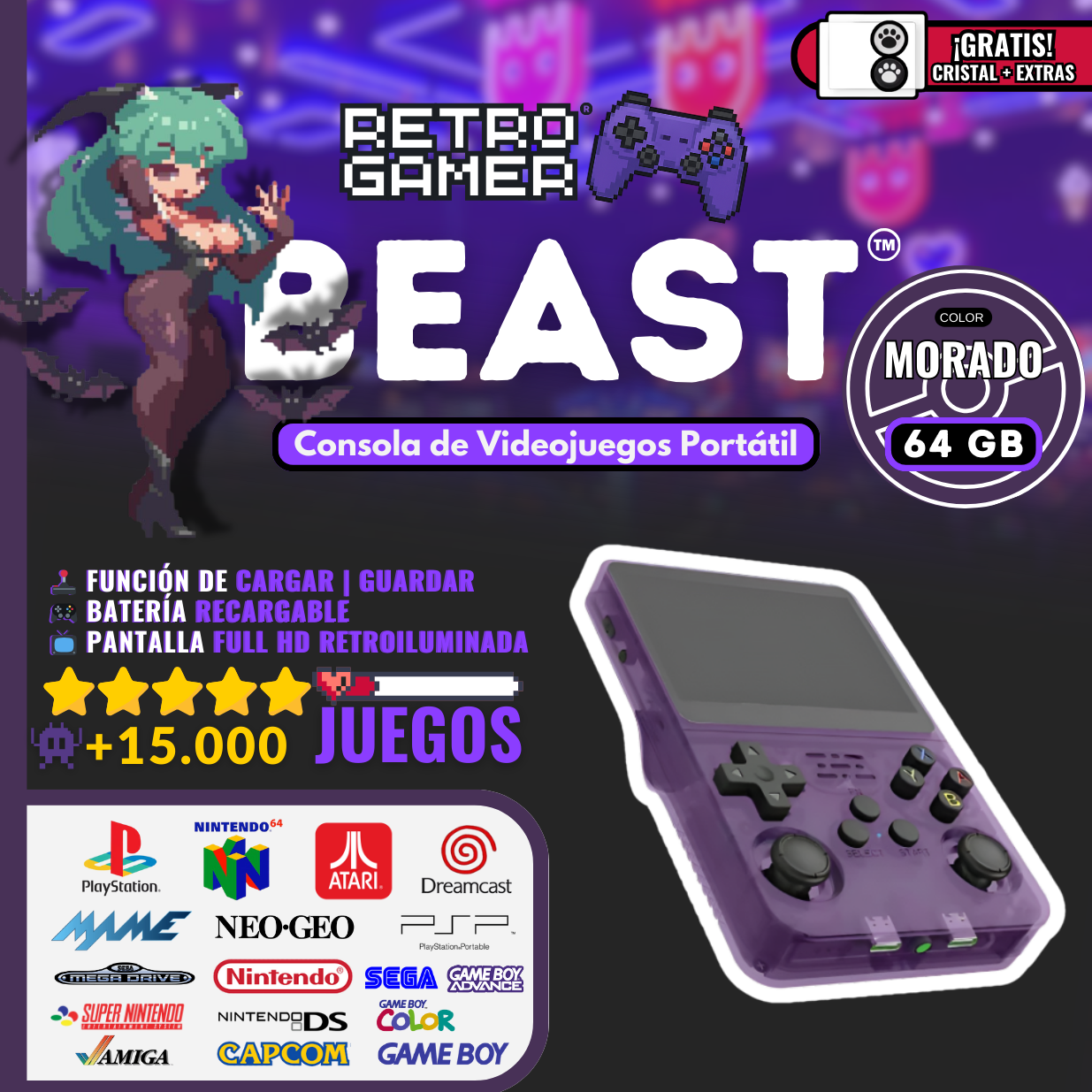 RetroGamer® BEAST. Portable video game console.