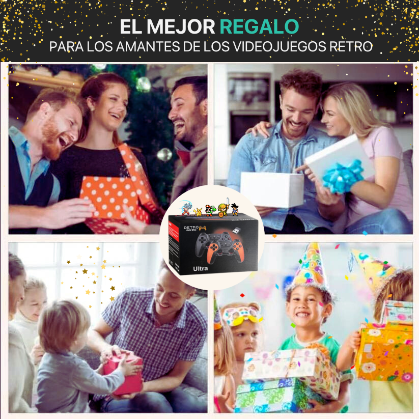 RetroGamer® ULTRA. Para TV Con 40k juegos y 2 mandos recargables. - RetroGamer® México
