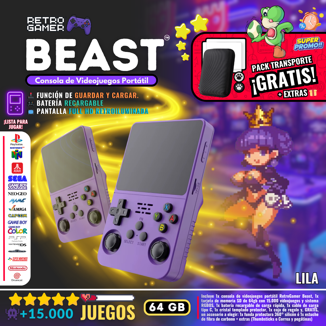 RetroGamer® BEAST. Portable video game console.