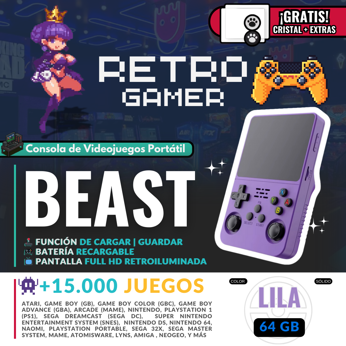 RetroGamer® BEAST. Portable video game console.