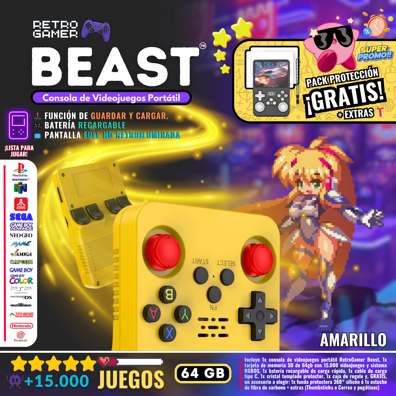 RetroGamer® BEAST. Portable video game console.