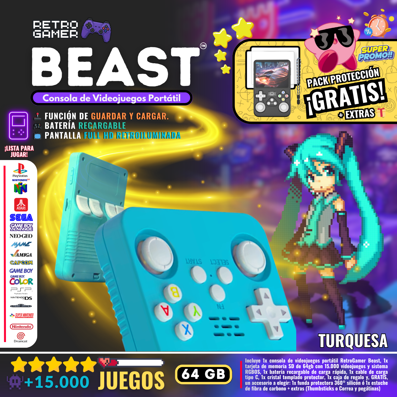 RetroGamer® BEAST. Portable video game console.