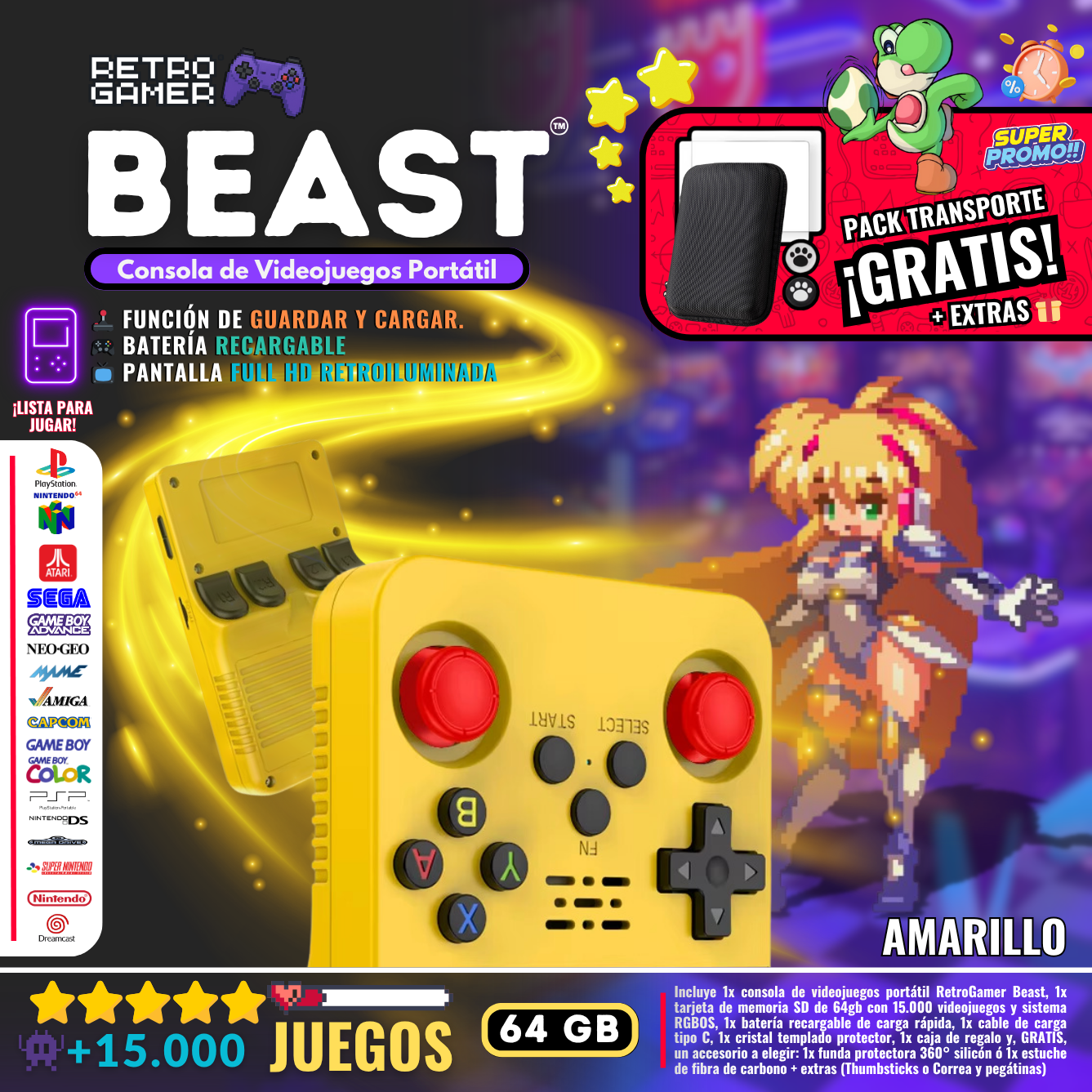 RetroGamer® BEAST. Portable video game console.