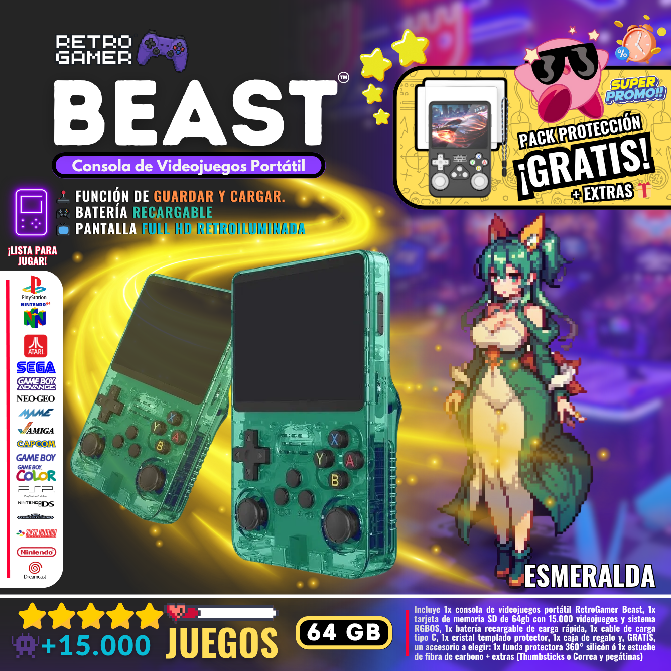 RetroGamer® BEAST. Portable video game console.
