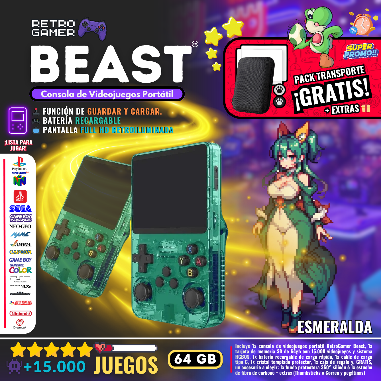 RetroGamer® BEAST. Portable video game console.