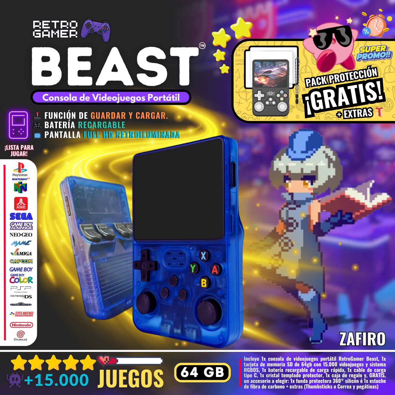 RetroGamer® BEAST. Portable video game console.