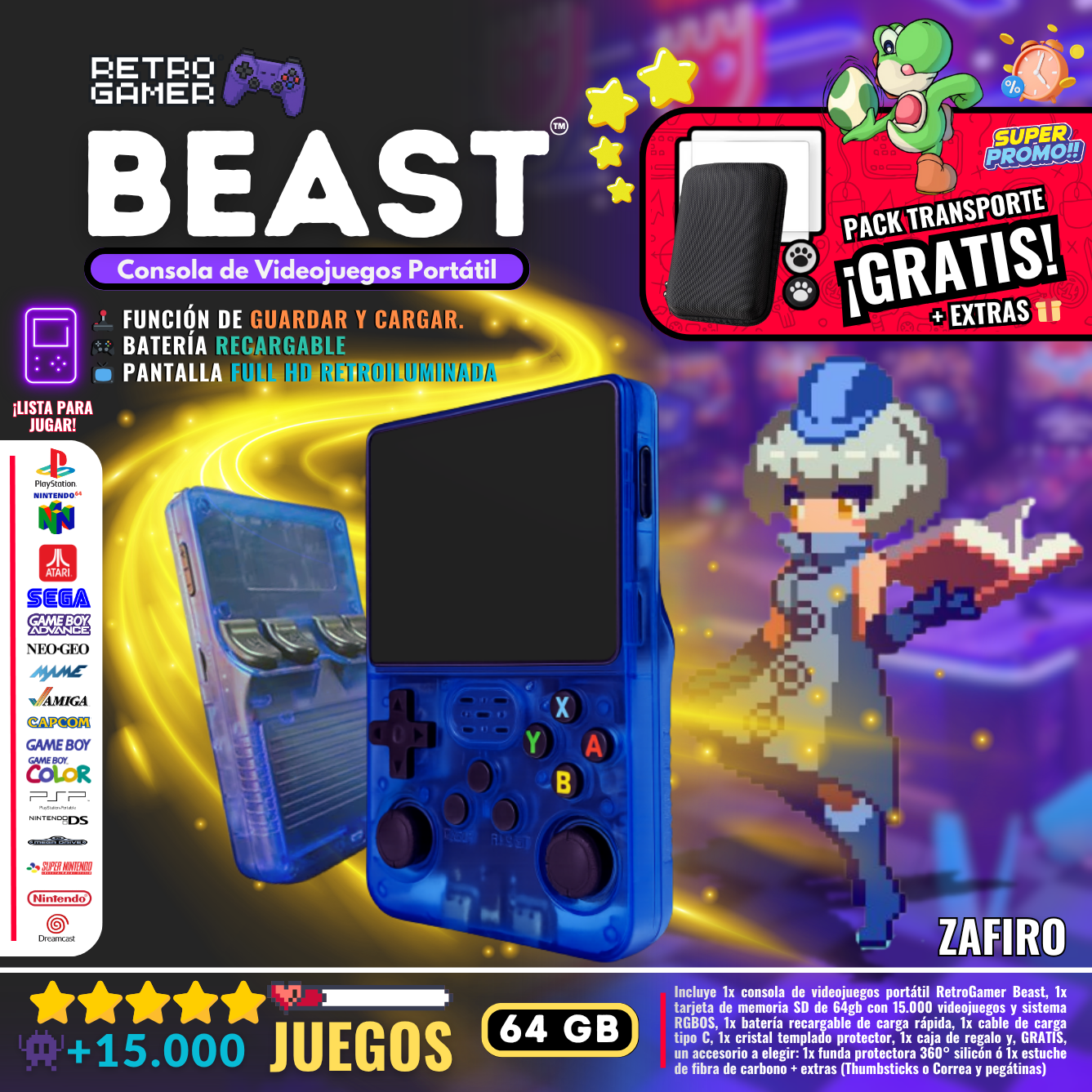 RetroGamer® BEAST. Portable video game console.