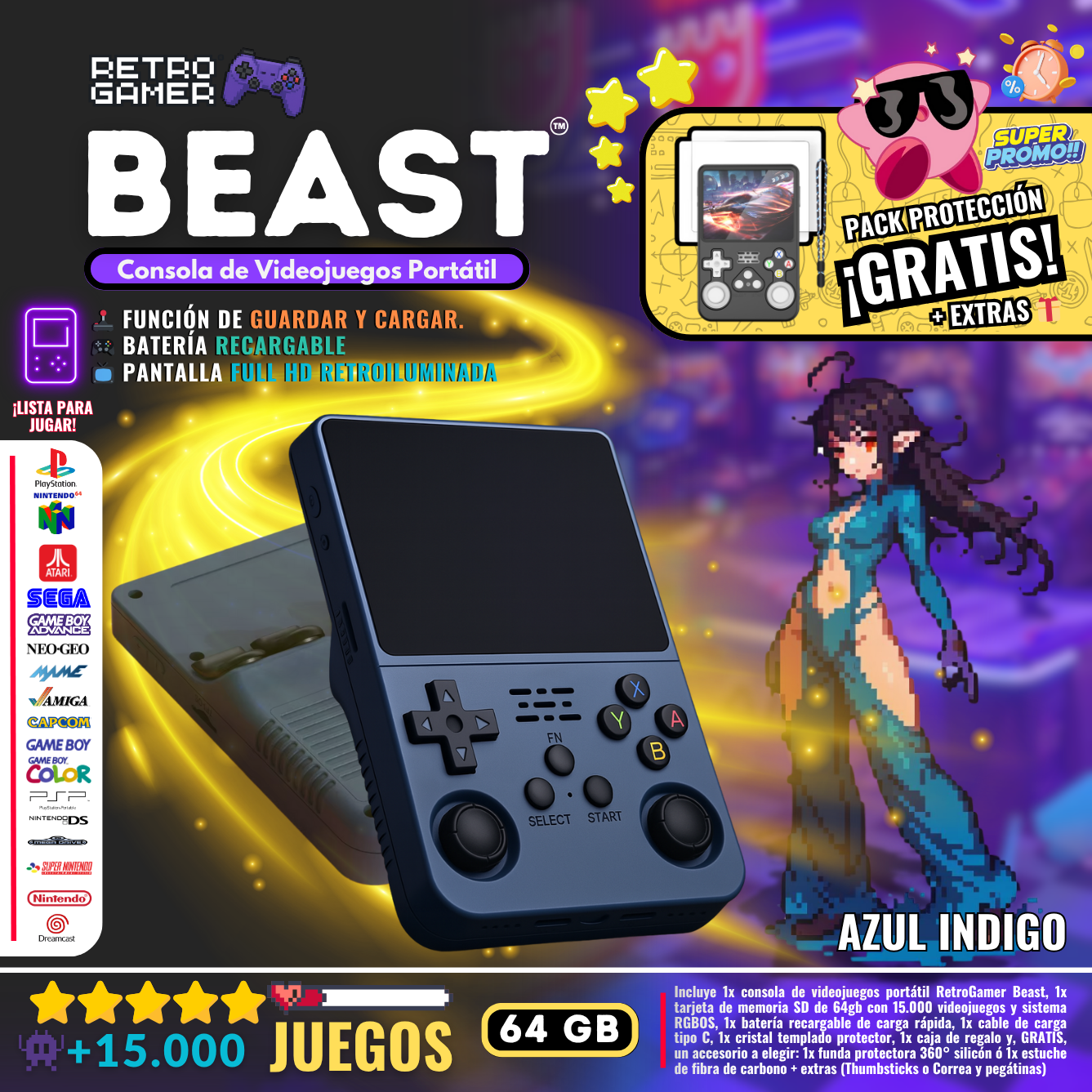 RetroGamer® BEAST. Portable video game console.