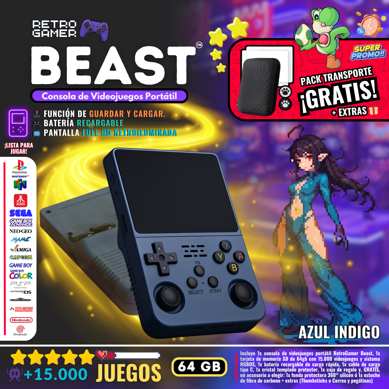 RetroGamer® BEAST. Portable video game console.