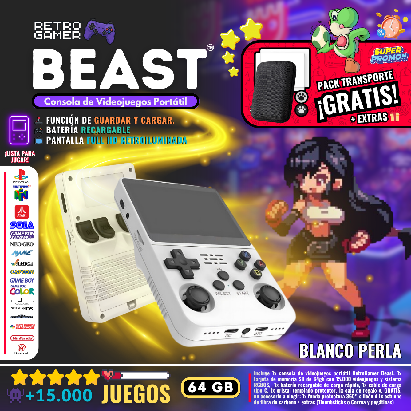RetroGamer® BEAST. Portable video game console.