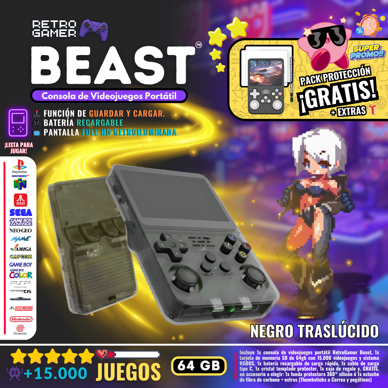 RetroGamer® BEAST. Portable video game console.