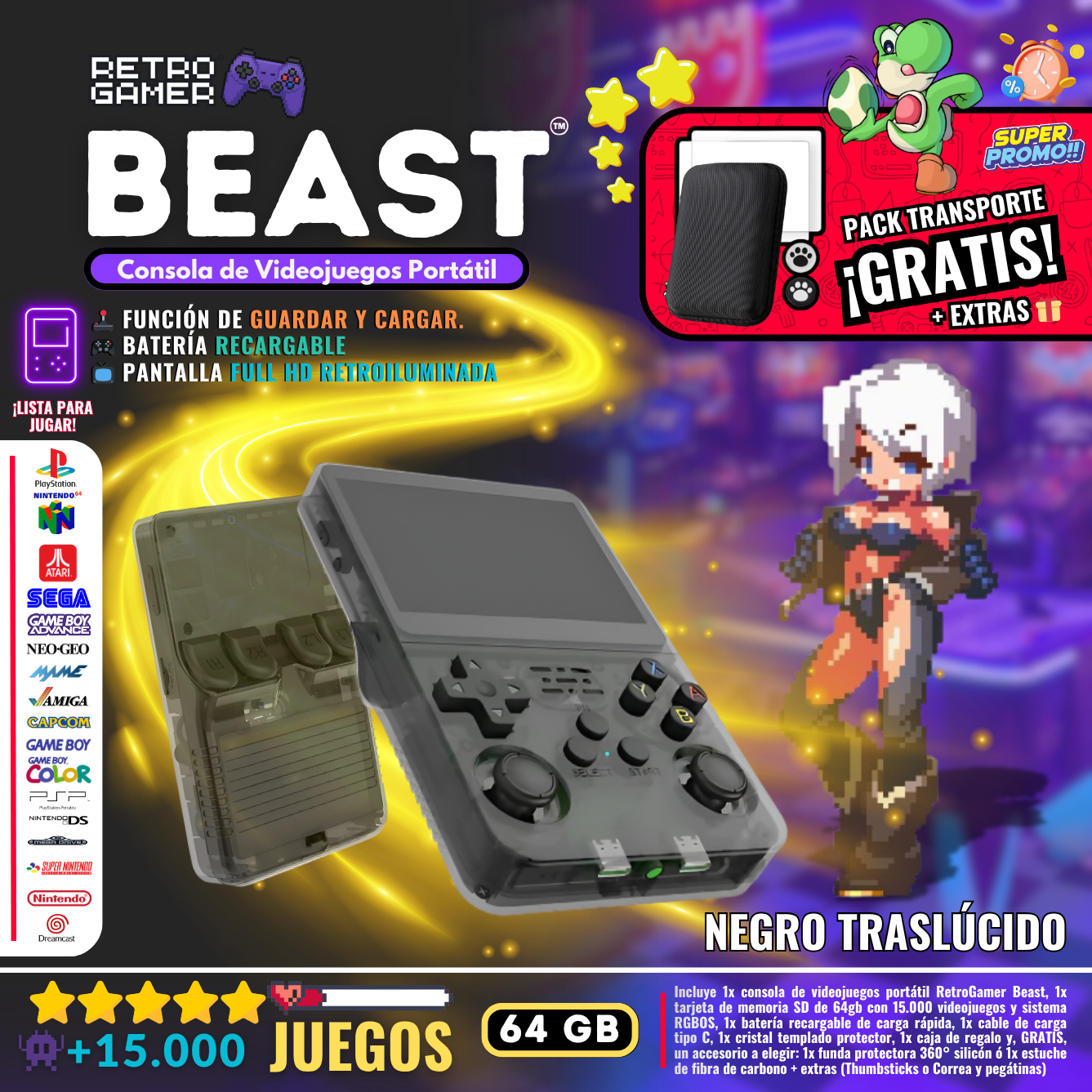 RetroGamer® BEAST. Portable video game console.