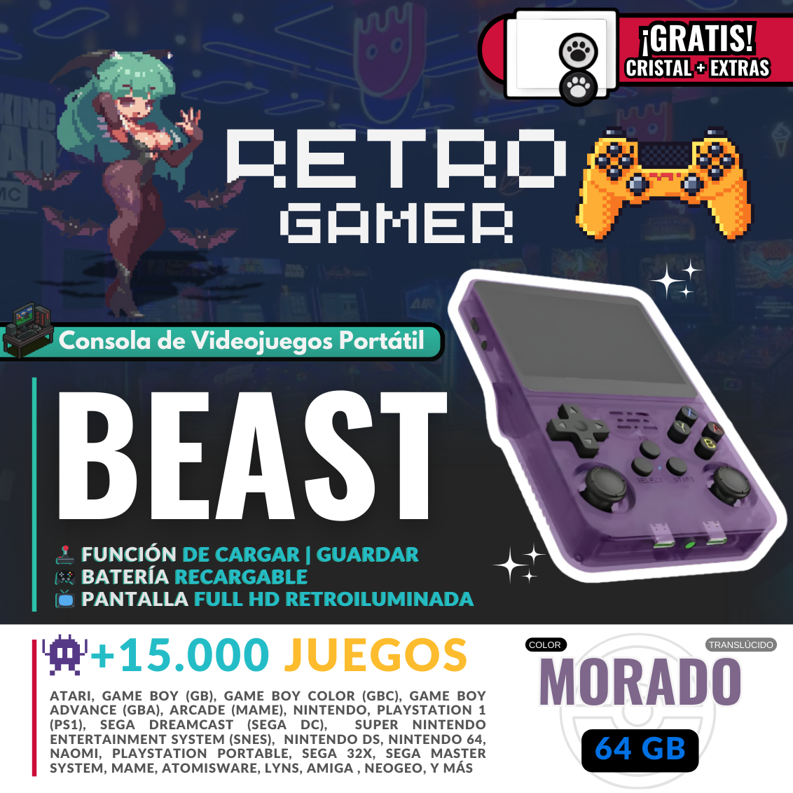 RetroGamer® BEAST. Portable video game console.