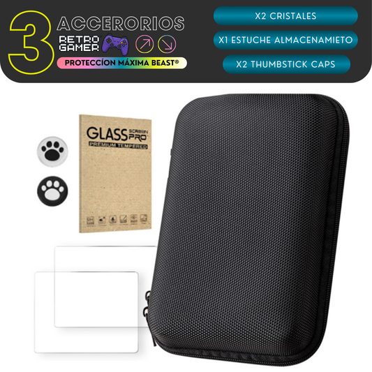 Protective Case Pack + 2 Tempered Glass for RetroGamer® Beast
