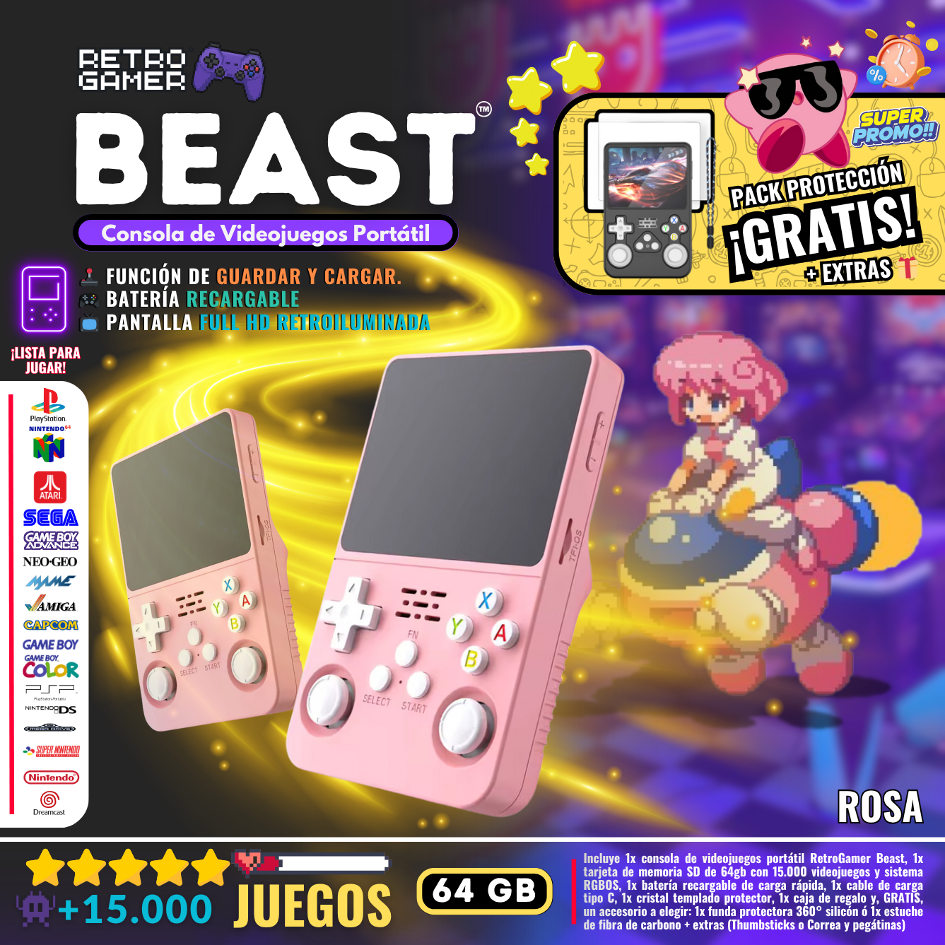 RetroGamer® BEAST. Portable video game console.