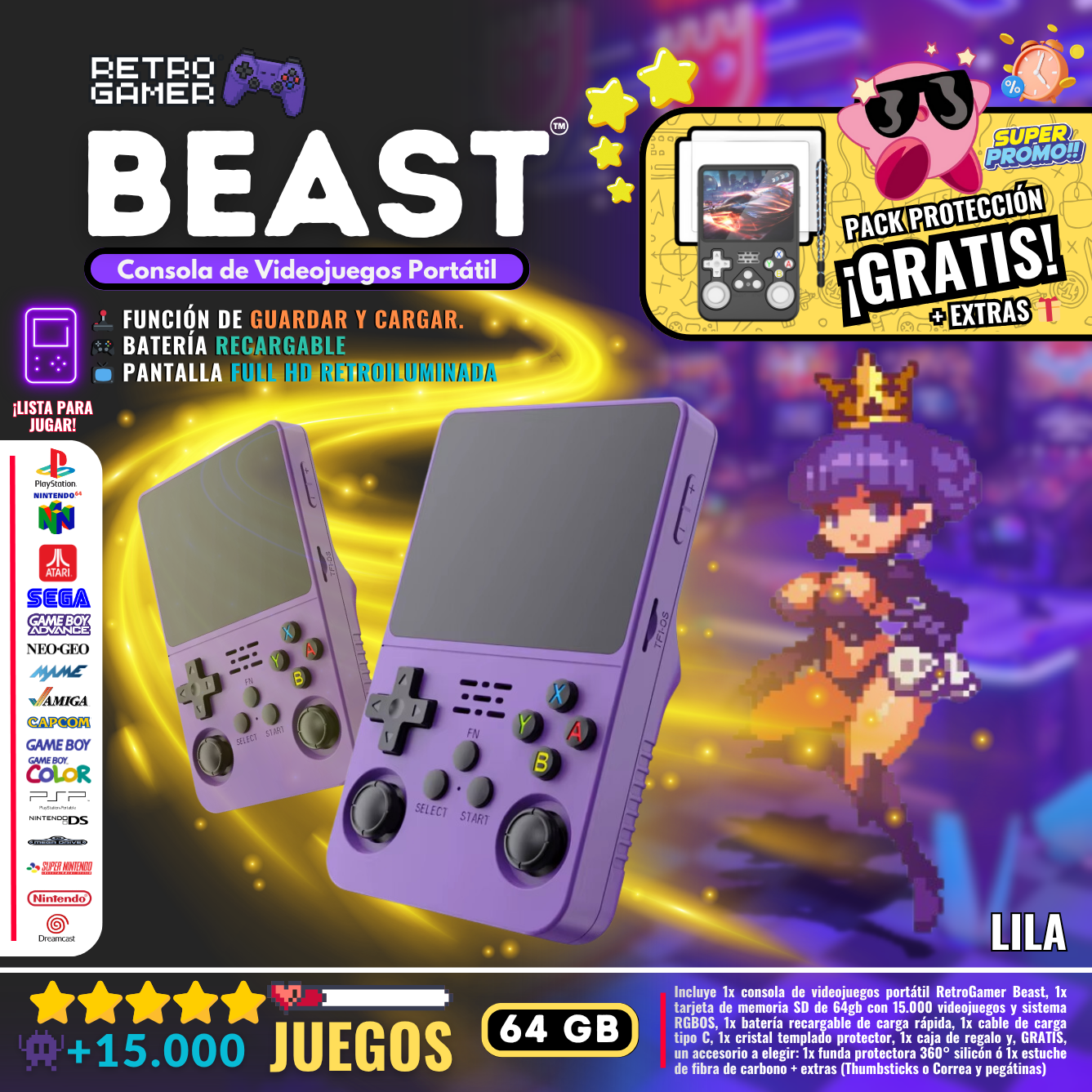 RetroGamer® BEAST. Portable video game console.